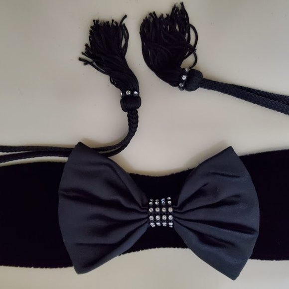 Vintage Black Velvet Belt - Picture 5 of 6